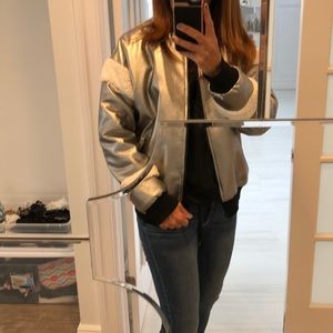 Langston Bomber Jacket Medium Silver. Brand New!